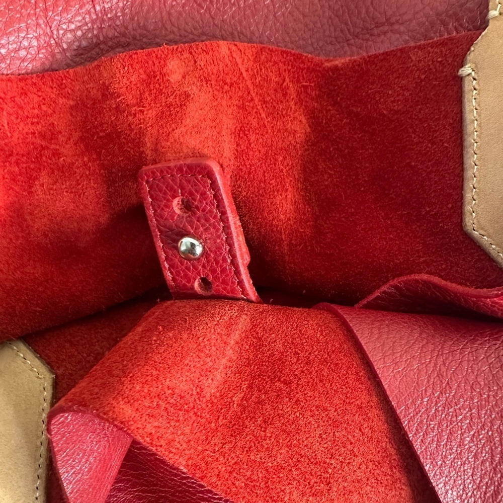 Ala Pilar Red Leather tote - Picture 3 of 6